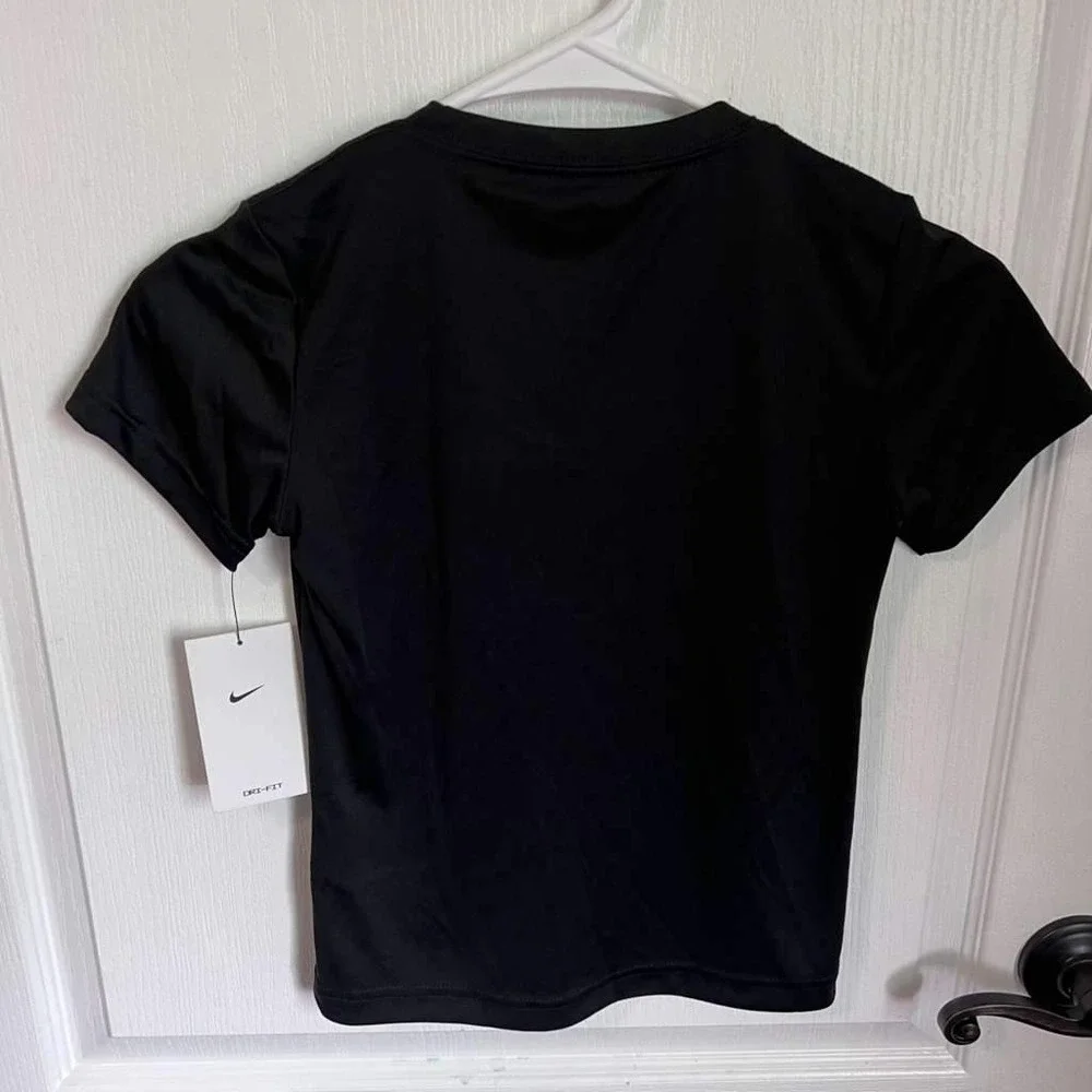 Nike Boys Dri-FIT‎ Black Graphic Swoosh T-Shirt Size 6 86K690-023 NWT